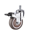 Furniture TPR Soft Rubber Caster Wheels Brake